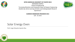 Solar Energy Oven &ndash; Theory