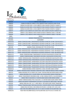No de parte DESCRIPCION 2080000 ======== CABINAS PARA