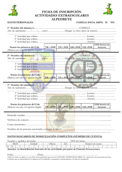 ficha inscripcion en extraescolares