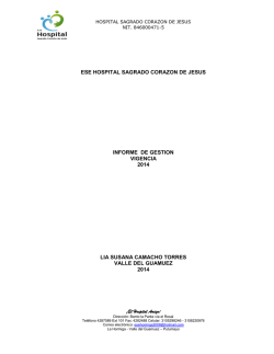ESE HOSPITAL SAGRADO CORAZON DE JESUS INFORME DE