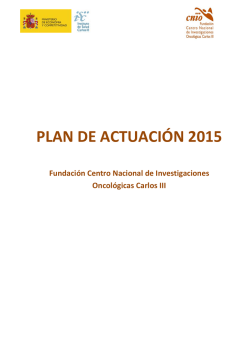 PLAN DE ACTUACI&Oacute;N 2015 - Centro Nacional de Investigaciones
