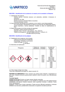 MSDS - Varteco Qu&iacute;mica Puntana SA
