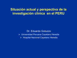 Situaci&oacute;n actual y perspectiva de la investigaci&oacute;n cl&iacute;nica en
