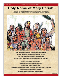 March 29, 2015 - Holy Name of Mary Parish