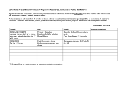Calendario de eventos del Consulado Rep&uacute;blica Federal de