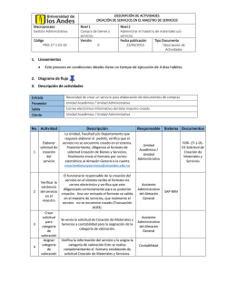 Creaci&oacute;n de Servicios en el Mestro de Servicios