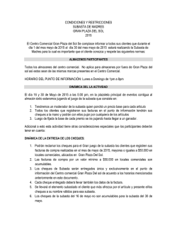 CONDICIONES Y RESTRICCIONES SUBASTA DE MADRES GRAN