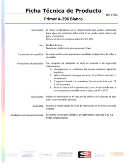 Ficha T&eacute;cnica de Producto