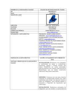 nombre de la asociaci&oacute;n o colegio colegio de bacteriologos del