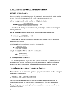 Estequiometr&iacute;a y reacciones qu&iacute;micas