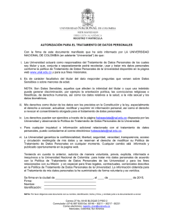 Autorizaci&oacute;n para el tratamiento de datos personales