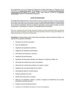 Aviso de privacidad - Colegio Reina Isabel