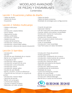 MODELADO AVANZADO DE PIEZAS Y ENSAMBLAJES