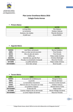 Plan Lector Ense&ntilde;anza B&aacute;sica 2016 Colegio Punta Arenas