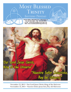 November 22, 2015 &bull; Our Lord Jesus Christ, King of the Universe
