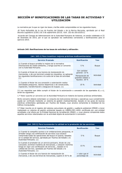 Bonificaciones en las Tasas de Actividad y de Utilizaci&oacute;n