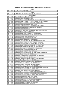 LISTA DE REFERENCIAS A&Ntilde;O 2015 DISCOS DE