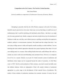 Composition in the 21st Century: The Need for Critical Insertion