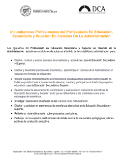 Incumbencias Profesionales - Departamento Ciencias de la