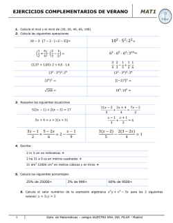 ejercicios complementarios de verano
