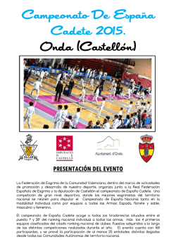 Campeonato De Espa&ntilde;a Cadete 2015. Onda