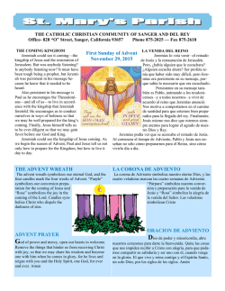 THE ADVENT WREATH ADVENT PRAYER LA CORONA DE