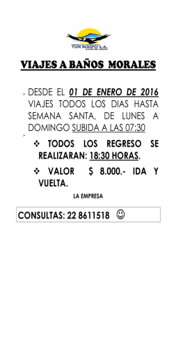 VIAJES A BA&Ntilde;OS MORALES