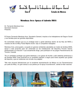 Mendoza Arce Apoya el talento IMSS