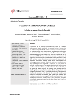 Inducci&oacute;n de superovulaci&oacute;n en cam&eacute;lidos