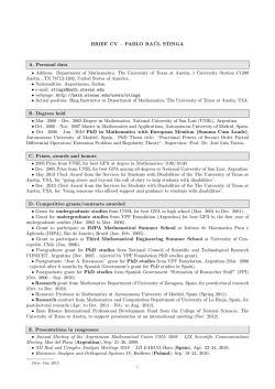 BRIEF CV &ndash; PABLO RA&acute;UL STINGA A. Personal data &bull; Address