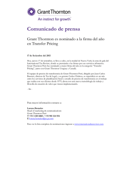 Grant Thornton es nominado a la firma del a&ntilde;o en Transfer Pricing