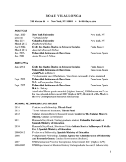 Curriculum vitae of Boaz Vilallonga