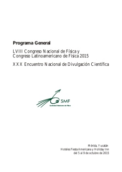 Programa General LVIII Congreso Nacional de F&iacute;sica y Congreso