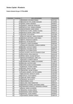 Sorteo Capital - Rivadavia