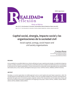 Capital social, sinergia, impacto social y las organizaciones
