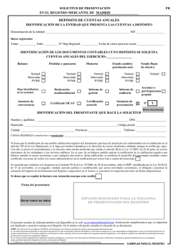 DEP&Oacute;SITO DE CUENTAS ANUALES - Registro Mercantil de Madrid
