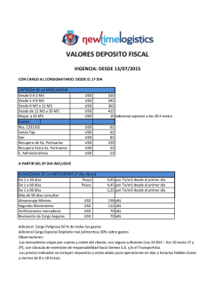 VALORES DEPOSITO FISCAL