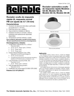 Rociador autom&aacute;tico oculto de respuesta r&aacute;pida Modelos G5‑80