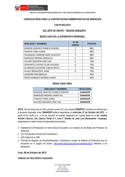 (05) jefe de grupo &ndash; regi&oacute;n arequipa resultado