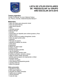 LISTA DE UTILES ESCOLARES DE PREESCOLAR