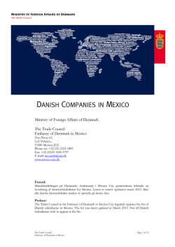 Ministry of Foreign Affairs of Denmark The Trade Council Embassy