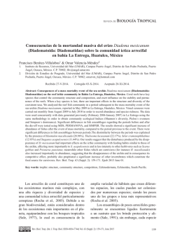 Consecuencias de la mortandad masiva del erizo Diadema