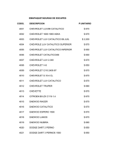 emapaquetaduras de escapes codg. descripcion p.unitario 4001