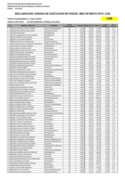 declaracion jurada de ejecucion de pagos mes de mayo 2015
