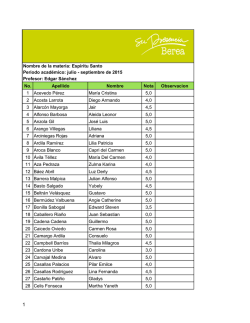 No. Apellido Nombre Nota Observacion 1 Acevedo P&eacute;rez Mar&iacute;a