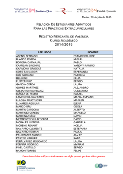 Estudiantes Admitidos Pr&aacute;cticas Registro Mercantil 2015