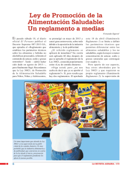 Ley de Promoci&oacute;n de la Alimentaci&oacute;n Saludable: Un reglamento a