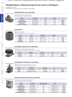 Multiplicadores, reductores,soporte trac.correa y embragues