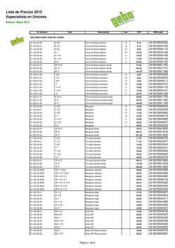 Tar&iacute;fa Tarifa Gebo 2015 - Saneamientos San Ignacio