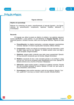 Figuras ret&oacute;ricas Objetivo de aprendizaje Reforzar los contenidos